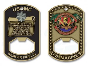 USMC Challenge Coin Bottle Opener