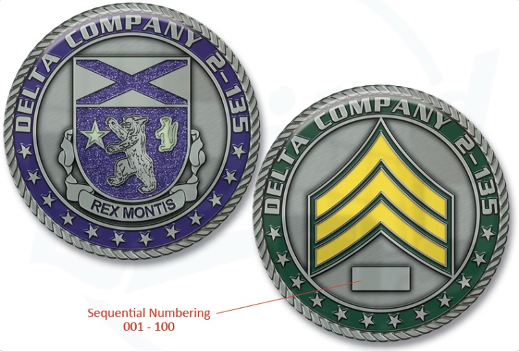 Challenge Coins with Sequential Numbering